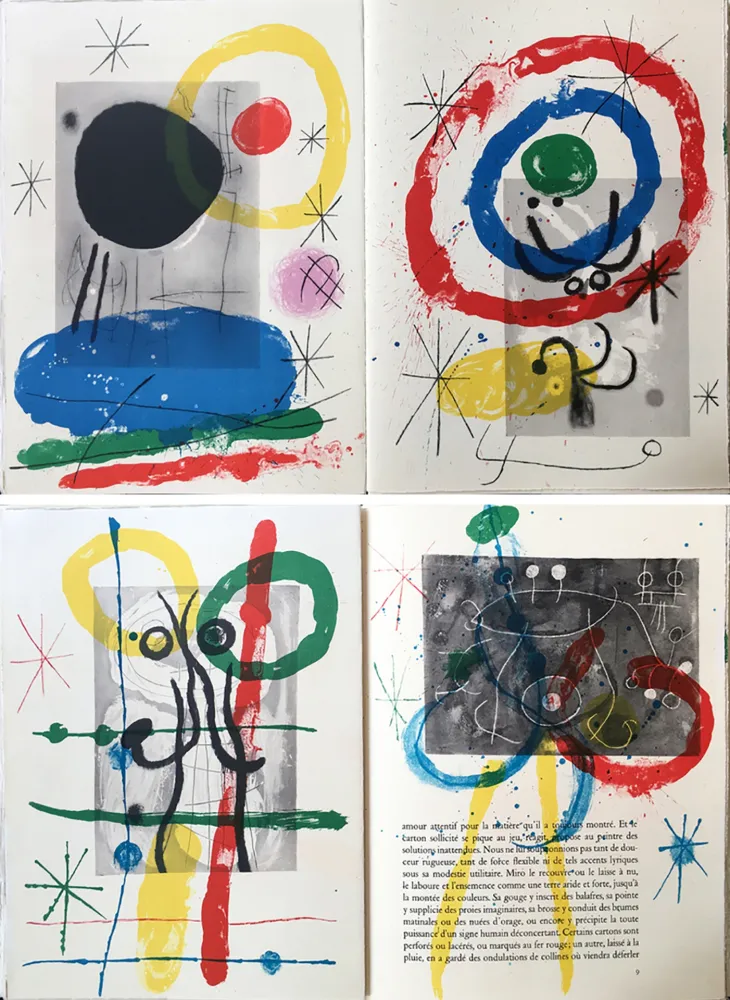 Libro Illustrato Miró - DERRIÈRE LE MIROIR N°151-152. MIRO. CARTONS. Mai 1965.
