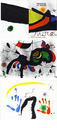 Libro Illustrato Miró - Derrière Le Miroir n°193-194. MIRÓ. PEINTURES SUR PAPIER, DESSINS. 12 LITHOGRAPHIES EN COULEURS (1971).