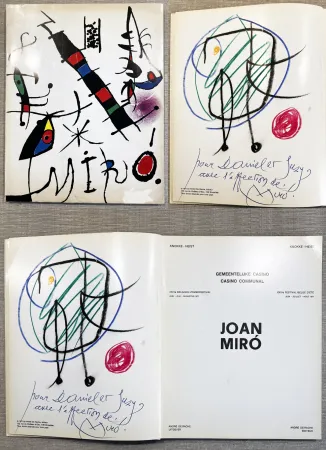 Libro Illustrato Miró - DESSIN ORIGINAL EN COULEURS SIGNÉ DÉDICACÉ (Knokke Heist 1971)