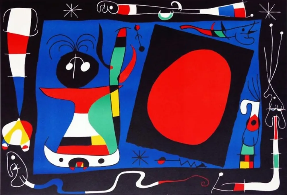 Litografia Miró - Femme au Miroir / Woman at the Mirror