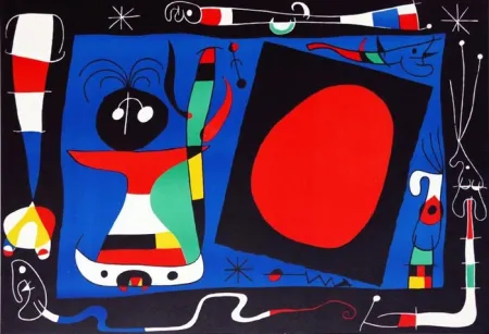 Litografia Miró - Femme au Miroir / Woman at the Mirror