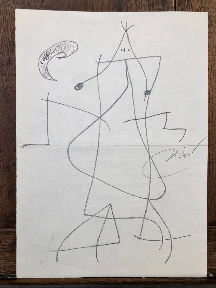 Acquaforte Miró - Femme devant la lune