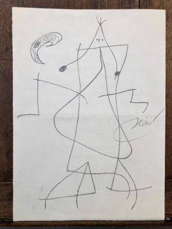 Acquaforte Miró - Femme devant la lune