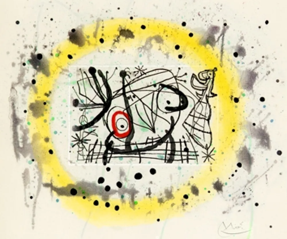 Incisione Miró - Fissures