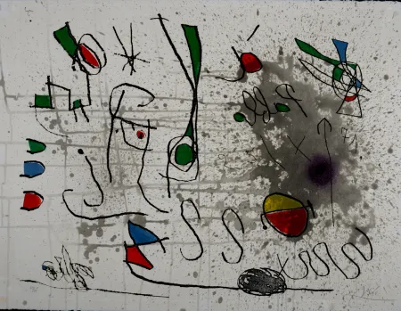 Incisione Miró - Homage to Picasso, 1972 - Hand-signed