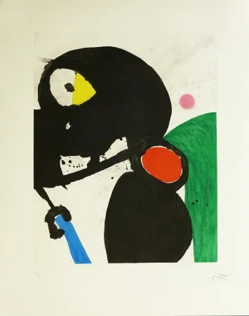 Incisione Miró - La mangeuse de crabes