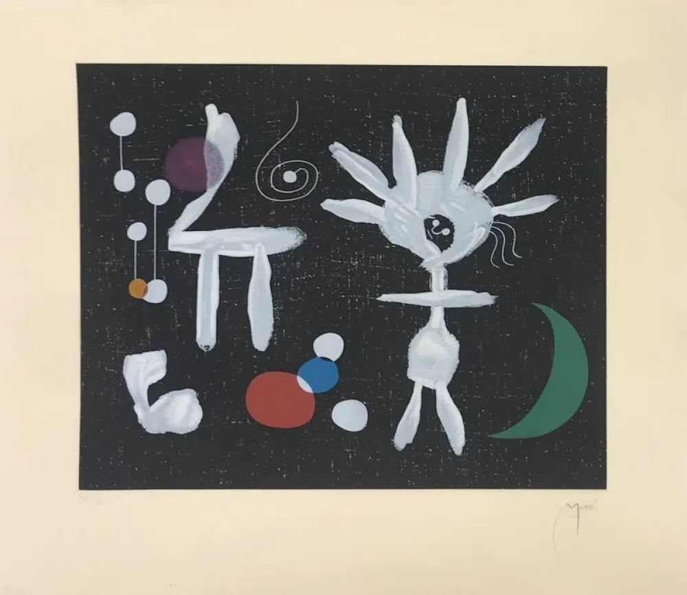Acquaforte E Acquatinta Miró - La pluie matinale au clair de lune 