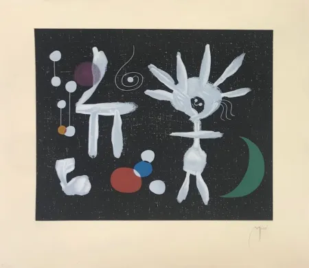 Acquaforte E Acquatinta Miró - La pluie matinale au clair de lune 