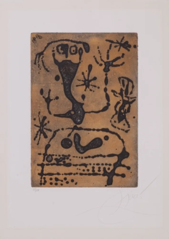 Acquatinta Miró - La Reine Des Ombres