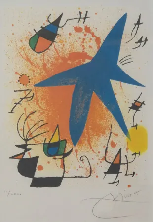 Litografia Miró - L'Astre Bleu