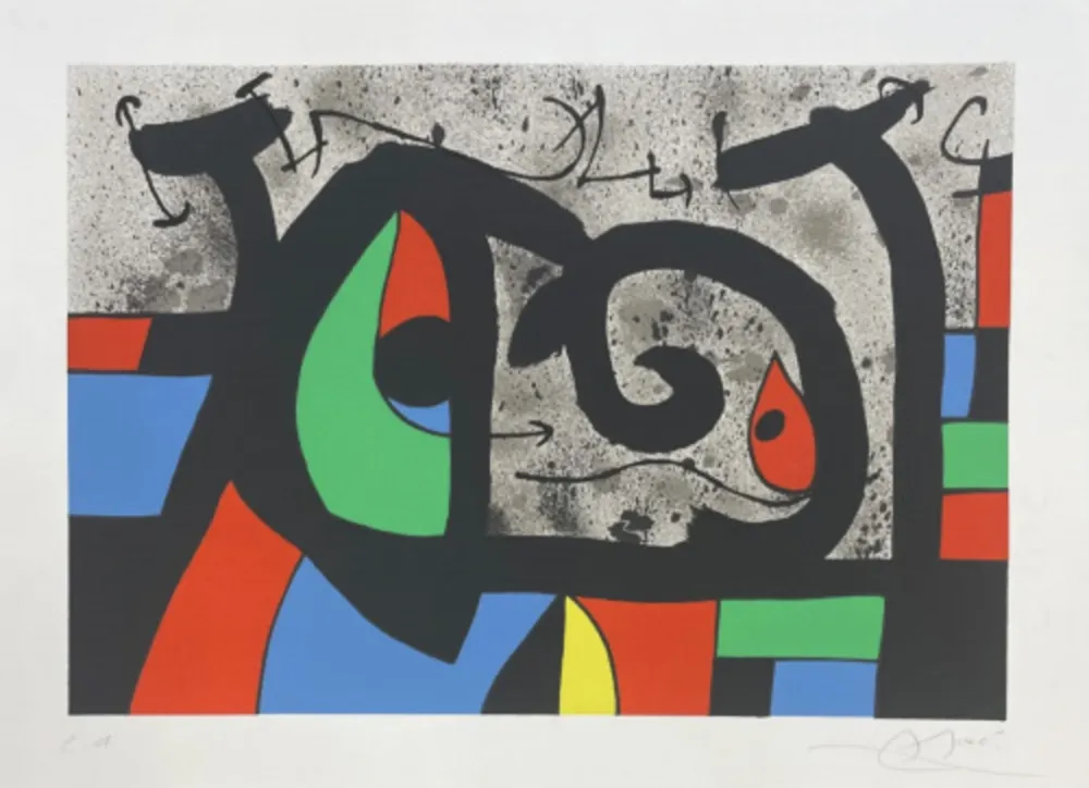 Litografia Miró - Le Lezard aux Plumes D'or