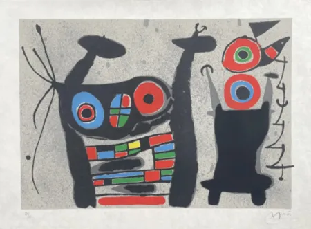 Litografia Miró - Le Lezard aux Plumes D'or