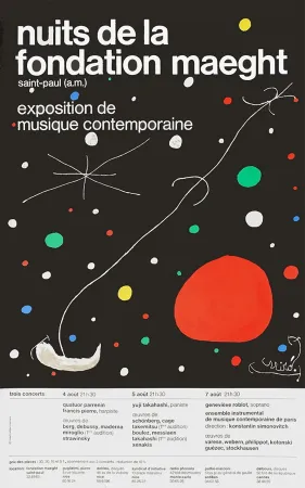 Litografia Miró - LES NUITS DE LA FONDATION MAEGHT (1967).