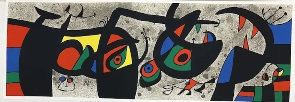 Litografia Miró - Lezard aux plumes d' or