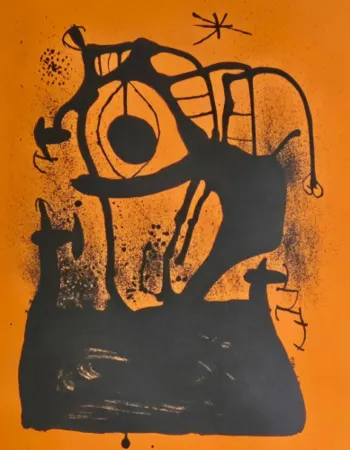 Litografia Miró - L'Hypnotiseur (orange)