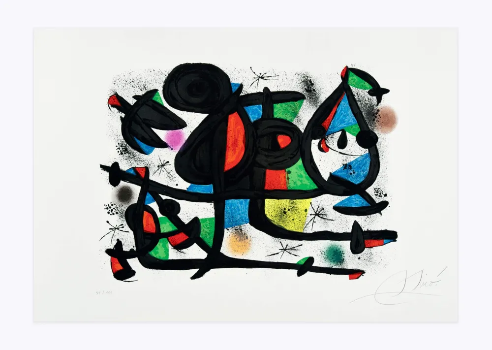 Litografia Miró - Luge des amants I (La)