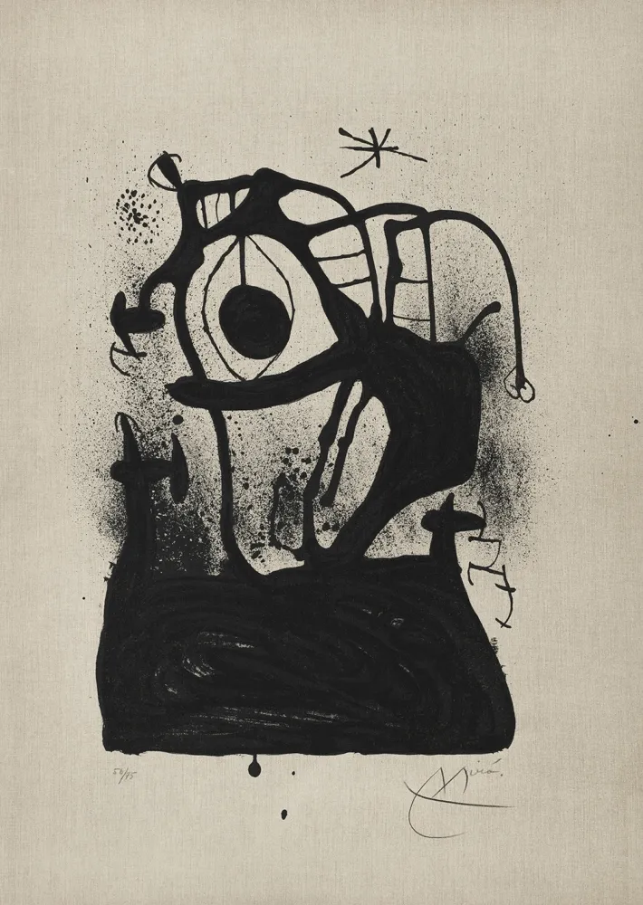 Litografia Miró - Magnétiseur sur toile (Le) 