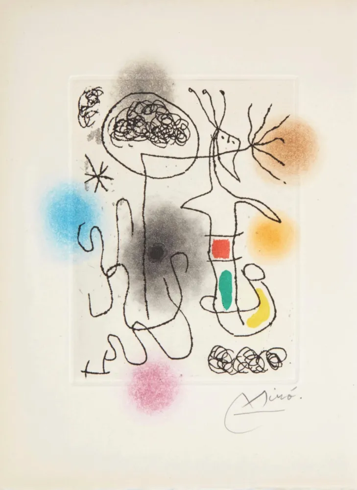 Acquatinta Miró - Midi Le Trèfle Blanc