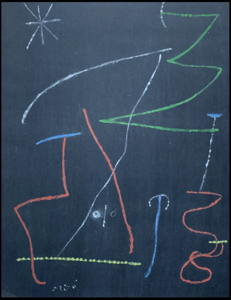 Pochoir Miró - Oiseau dans la nuit 