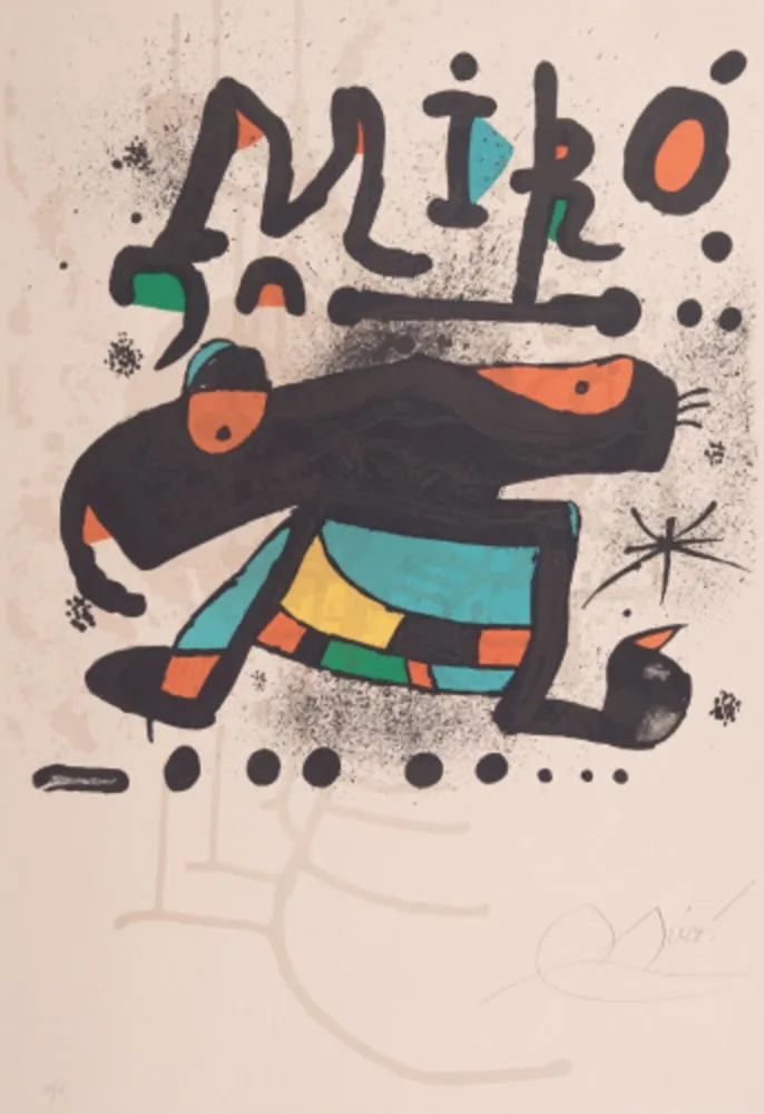 Litografia Miró - Poster for the exhibition '100 sculptures'