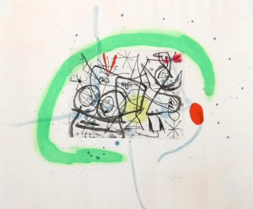 Acquatinta Miró - Preparatifs d'Oiseau IV