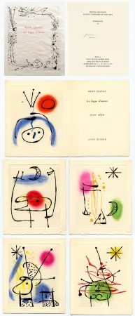 Libro Illustrato Miró - René Crevel. LA BAGUE D'AURORE. 6 eaux-fortes originales de Miró (1957).