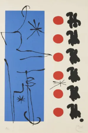 Litografia Miró - Rouge et Bleu