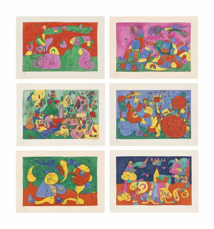 Litografia Miró - UBU ROI : Suites en couleurs et en noir (26 lithographies à grandes marges) 1966