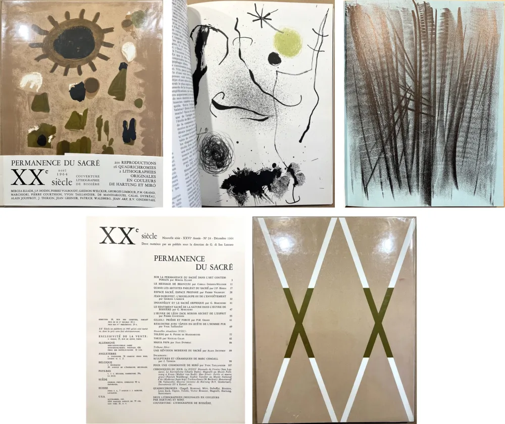Libro Illustrato Miró - XXe Siècle (Nouvelle série). XXVI Année. N°24. Permanence du Sacré. Déc. 1964 (Miro, Hartung)