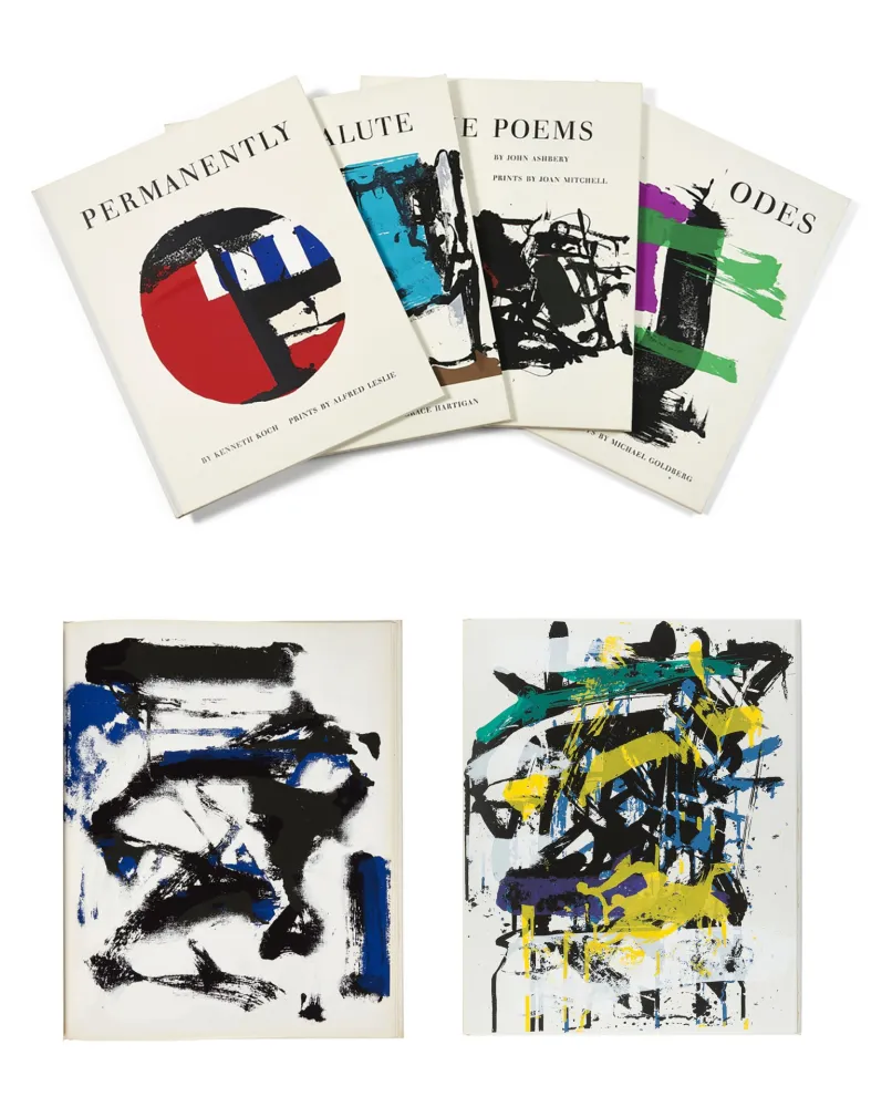 Libro Illustrato Mitchell - ASHBERY (John). The Poems. 4 sérigraphies en couleurs de Joan Mitchell (1960)