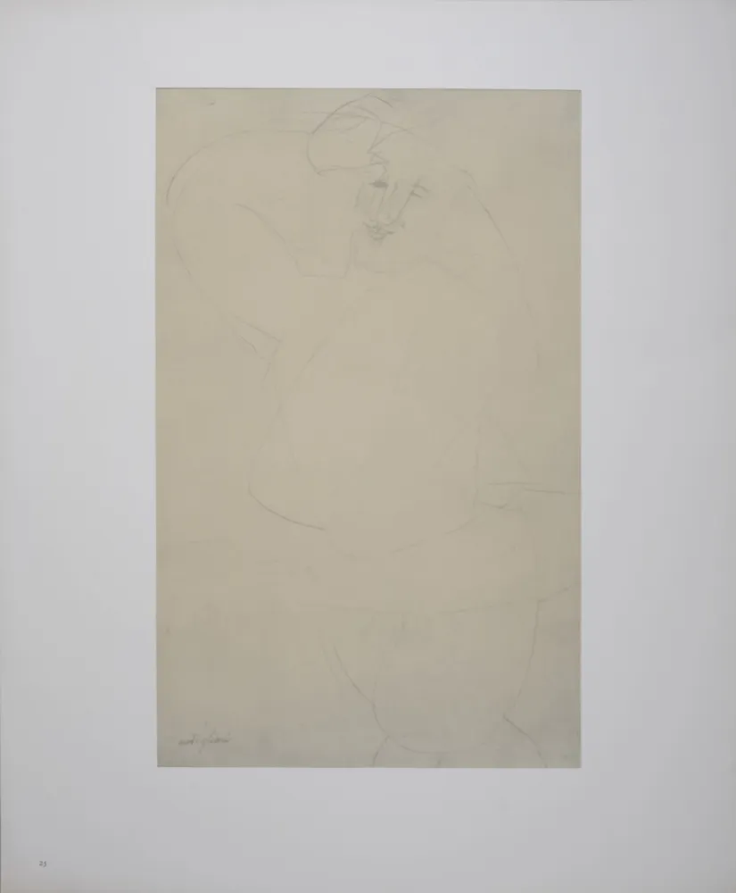 Litografia Modigliani - Figure of Man Dancing