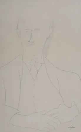 Litografia Modigliani - Portrait de Roger Dutillieul