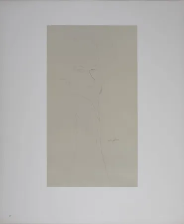 Litografia Modigliani - Portrait of Man