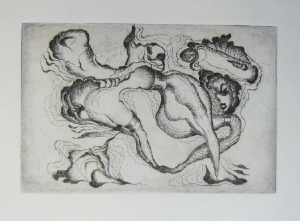 Incisione Molinier - Sans titre noire