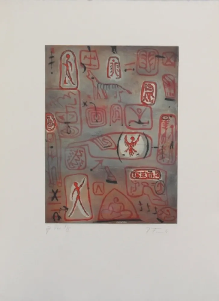 Acquaforte E Acquatinta Monk - Wandmalerei (Cave Painting)