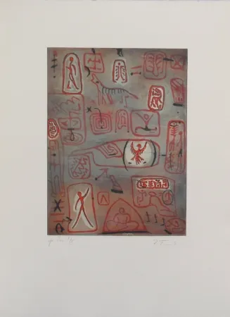 Acquaforte E Acquatinta Monk - Wandmalerei (Cave Painting)