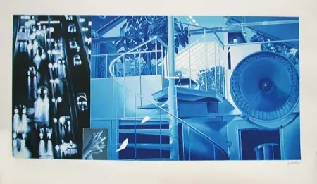 Litografia Monory - Nuit