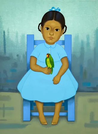 Serigrafia Montoya - Chica con pajaro