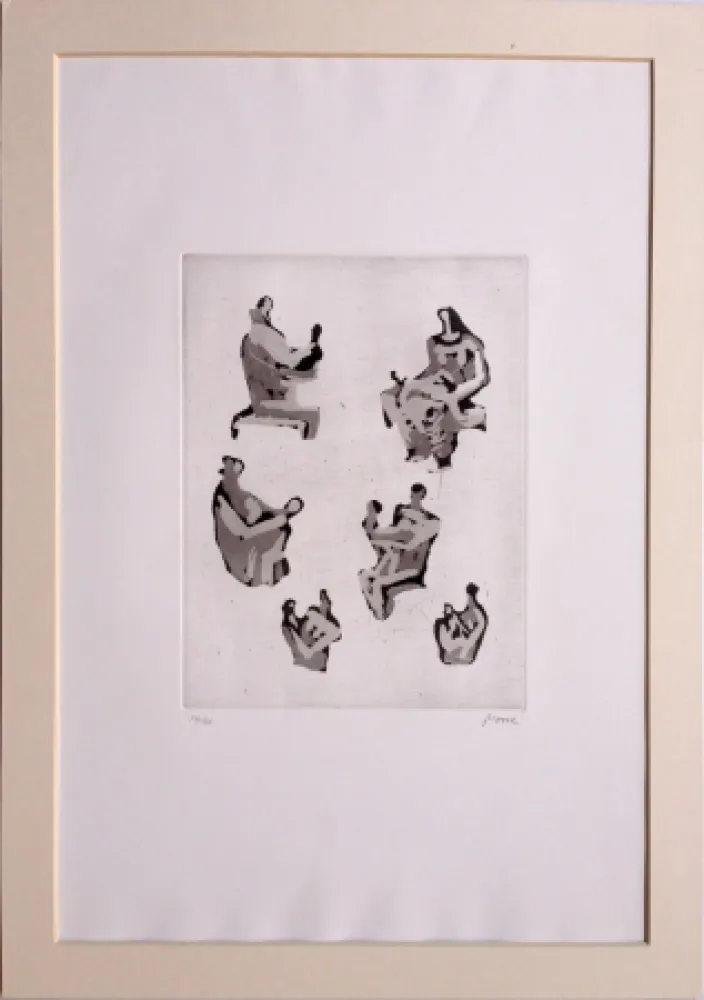 Acquatinta Moore - 6 mother and child studies