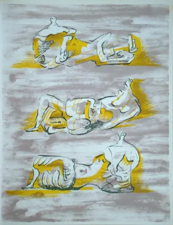 Litografia Moore - Figures allongées