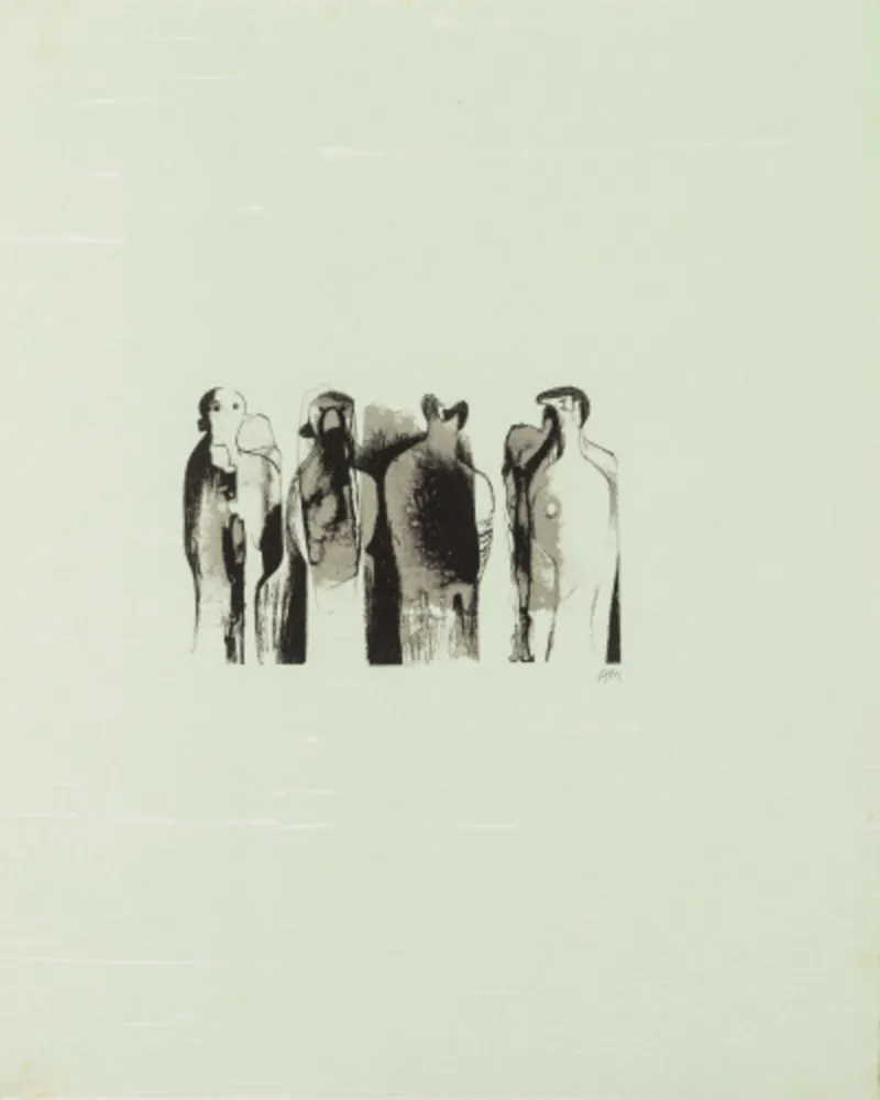 Litografia Moore - La Poesie: Four Standing Figures (C. 323)