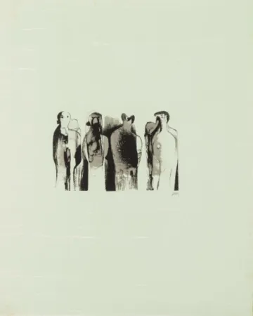 Litografia Moore - La Poesie: Four Standing Figures (C. 323)