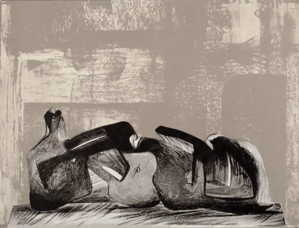 Litografia Moore - Reclining Figure Interior Setting I, 1977