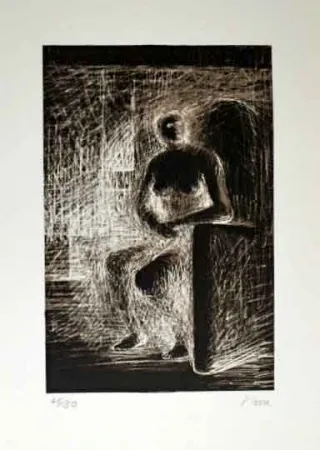 Litografia Moore - SEATED FIGURE IV REVERSE LIGHTING