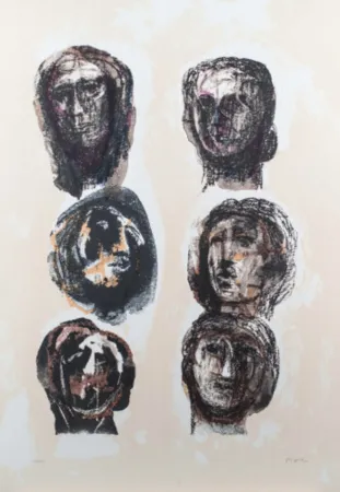 Litografia Moore - Six Heads Olympians