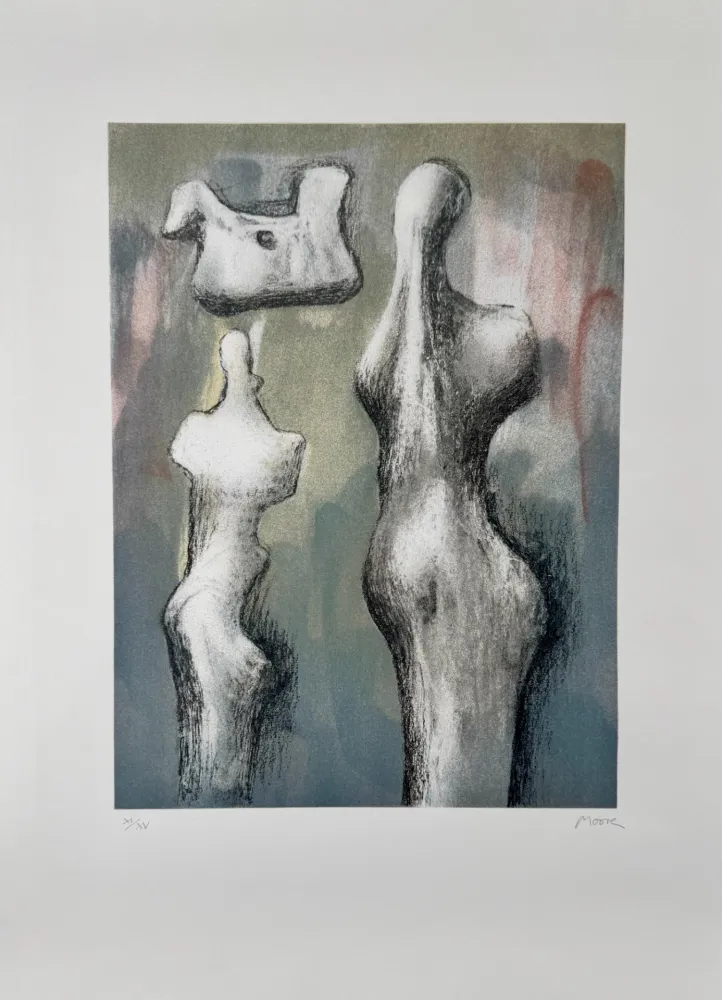 Litografia Moore - Three Sculptures Ideas 