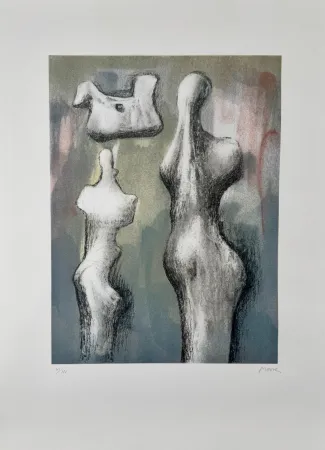 Litografia Moore - Three Sculptures Ideas 