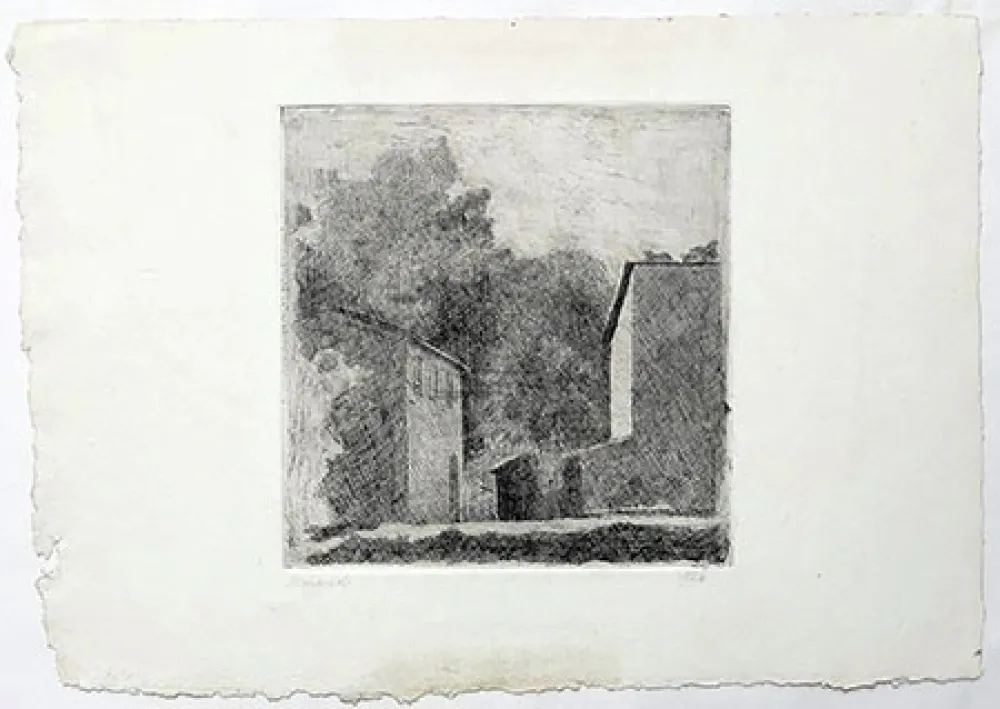 Incisione Morandi - Paysage