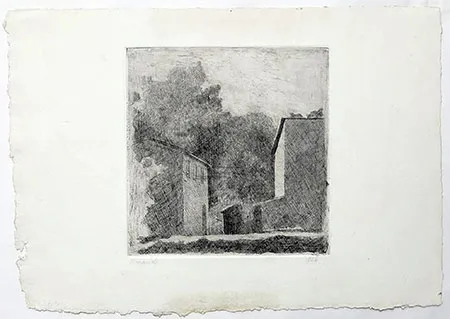 Incisione Morandi - Paysage