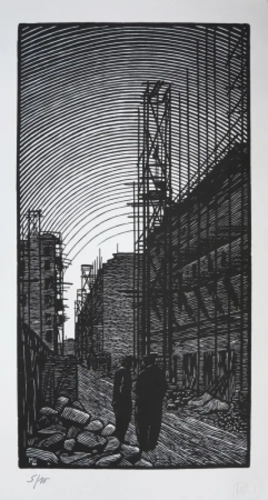 Incisione Su Legno Moreau - Ateliers de Montreuil - Montreuil City / Plant - France 1912